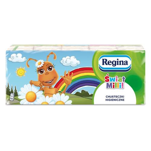 Miniaturka artykułu - REGINA Chusteczki higieniczne Świat Milli, 10 x 9 szt.