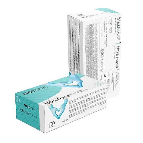 Miniaturka artykułu - Rękawice Medcare nitrylowe, bezpudrowe rozmiar M, 100 sztuk