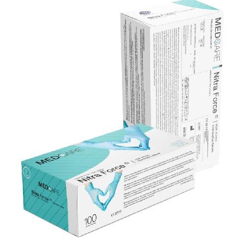 Miniaturka artykułu - Rękawice Medcare, nitrylowe, bezpudrowe rozmiar S, 100szt.