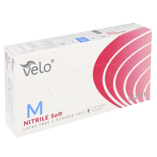 Miniaturka artykułu - Velo Nitrile Soft Rękawice nitrylowe bezpudrowe rozmiar M, 100 szt.