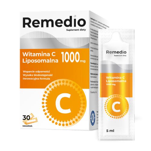 Miniaturka artykułu - Remedio Witamina C liposomalna płyn, 30sasz.