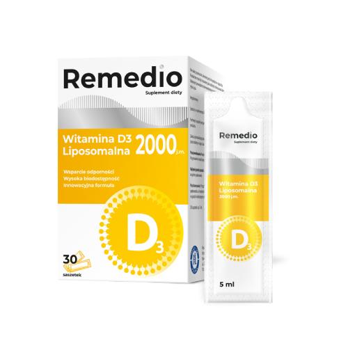 Miniaturka artykułu - Remedio Witamina D3 Liposomalna, 30 saszetek