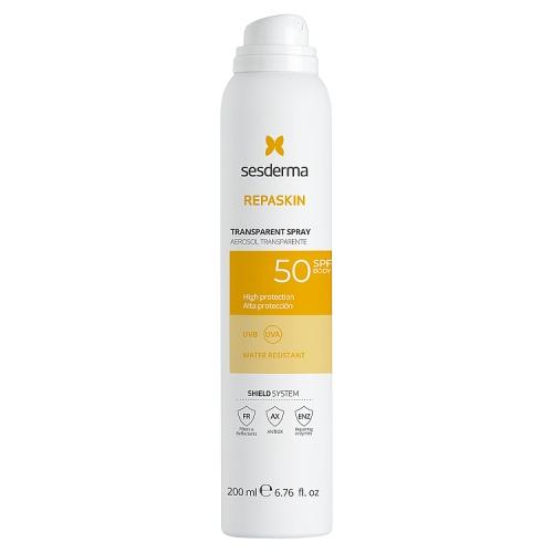 Miniaturka artykułu - Sesderma Repaskin Fotoprotektor słoneczny w spray'u SPF50, 200 ml