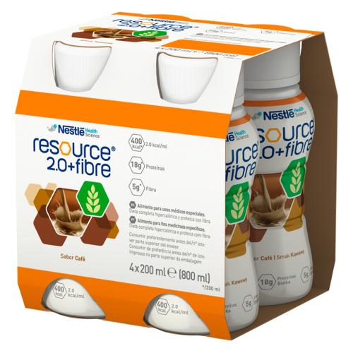 Miniaturka artykułu - RESOURCE 2.0 FIBRE smak kawowy - 4 x 200 ml 