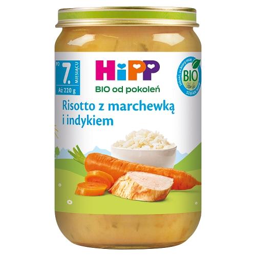 Miniaturka artykułu - HiPP BIO Risotto z marchewką i indykiem po 7. miesiącu, 220 g