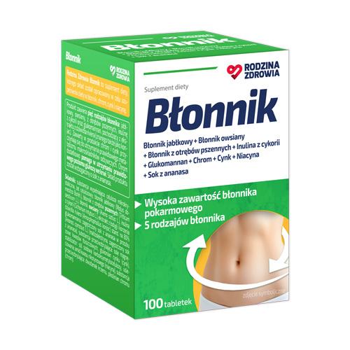 Miniaturka artykułu - Rodzina Zdrowia Błonnik, 100 tabl. - suplement diety z błonnikiem