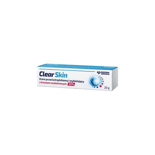 Miniaturka artykułu - Rodzina Zdrowia ClearSkin Krem przeciwtrądzikowy i wybielający z kwasem azelainowym 20%, 20 g