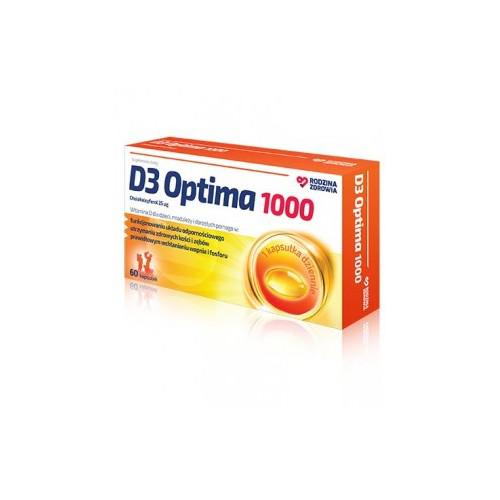 Miniaturka artykułu - Rodzina Zdrowia D3 Optima 1000, 60 kapsułek