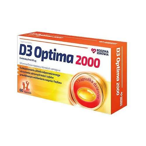 Miniaturka artykułu - Rodzina Zdrowia  D3 OPTIMA 2000, 60 kaps.