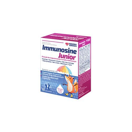 Miniaturka artykułu - Rodzina Zdrowia Immunosine Junior smak malinowy, 10 saszetek