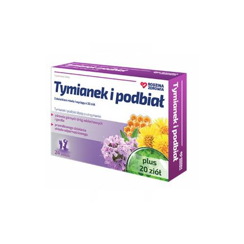 Miniaturka artykułu - Rodzina Zdrowia Tymianek i podbiał, 24 pastylki