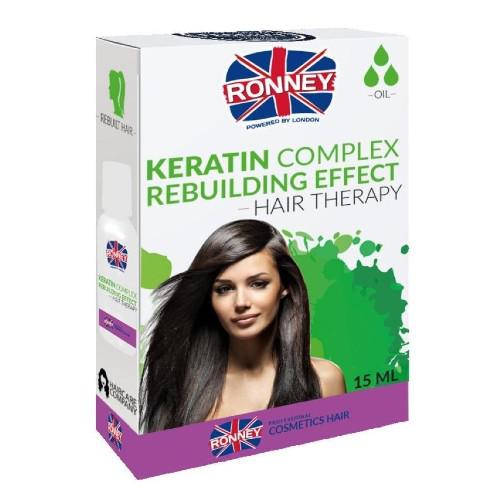 RONNEY KERATIN COMPLEX Olejek do włos&oacute;w odbudowujący, 15ml
