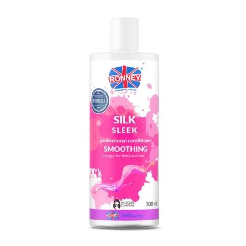 Miniaturka artykułu - RONNEY Silk Sleek Wygładzająca odżywka z jedwabiem do włos&oacute;w cienkich i matowych, 300ml