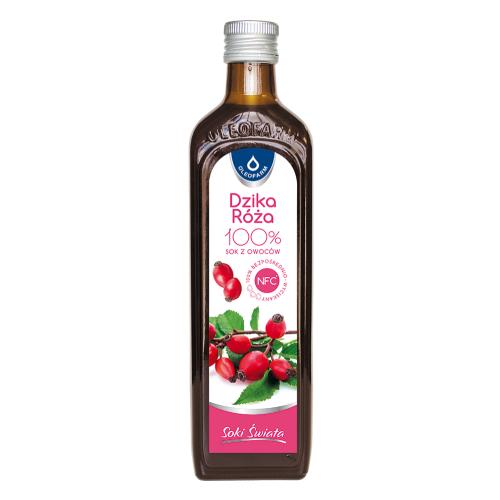 Miniaturka artykułu - OLEOFARM Dzika r&oacute;ża 100% sok z owoc&oacute;w, 490ml