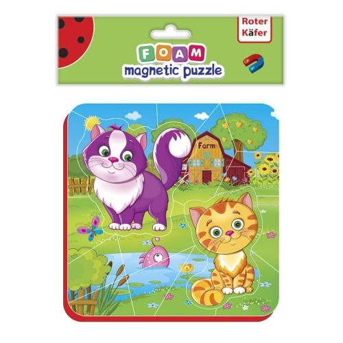 Miniaturka artykułu - Roter Kafer Miękkie puzzle magnetyczne Kotki
