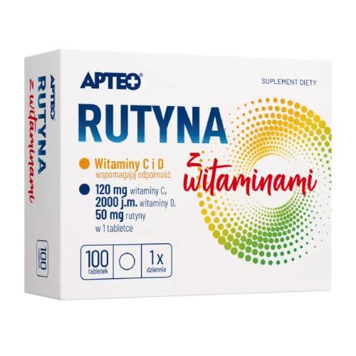 Miniaturka artykułu - APTEO Rutyna z witaminami, 100 tabletek