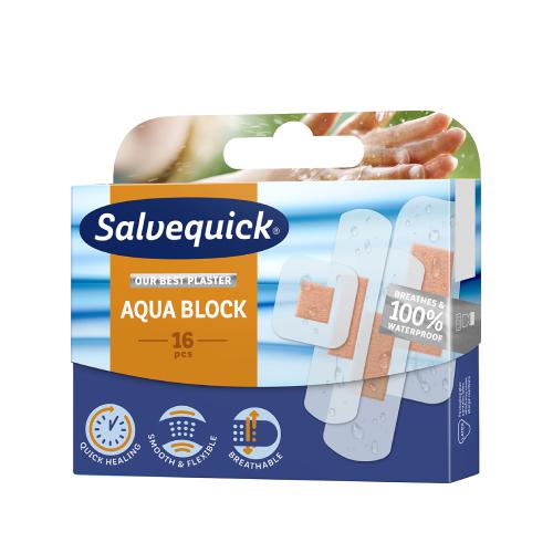 Miniaturka artykułu - Salvequick Aqua Block wodoodporne plastry, 16 sztuk