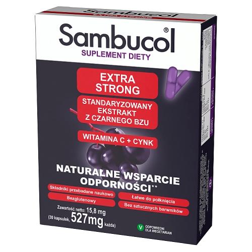 Miniaturka artykułu - SAMBUCOL Extra Strong, 30kaps.