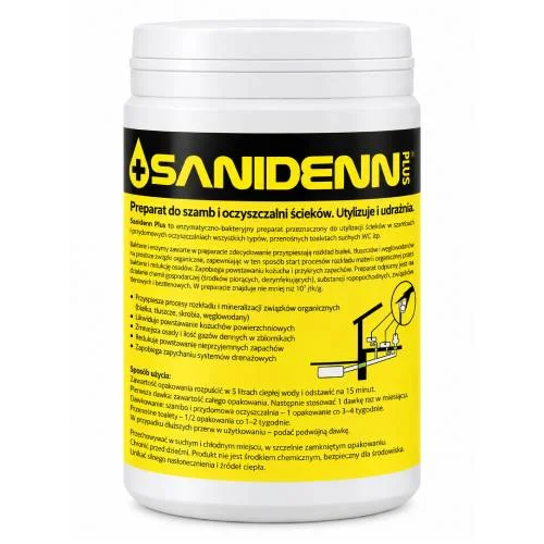 Miniaturka artykułu - Sanidenn Plus Preparat do oczyszczania szamb i oczyszczalni ściek&oacute;w, 900 g