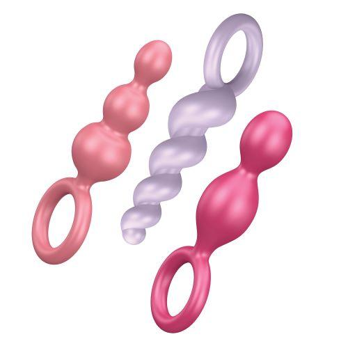 Miniaturka artykułu - Satisfyer Booty Call Zestaw kork&oacute;w analnych o pobudzającej strukturze, 3 szt.