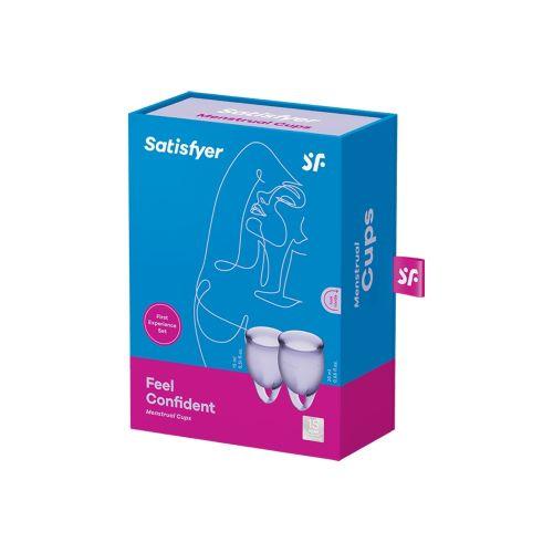 Miniaturka artykułu - Satisfyer Feel Confident Kubeczki menstruacyjne 15ml + 20ml Lila, 2 szt.