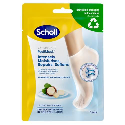 Miniaturka artykułu - SCHOLL Nawilżająca maska do st&oacute;p z olejkiem makadamia - 1szt.