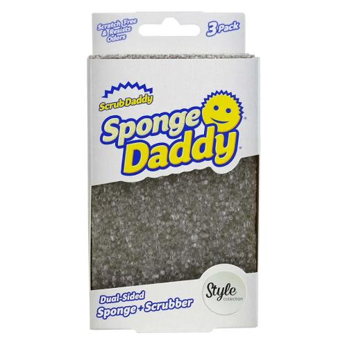 Miniaturka artykułu - Scrub Daddy Sponge Daddy Magiczna gąbka do czyszczenia szara, 3 szt.