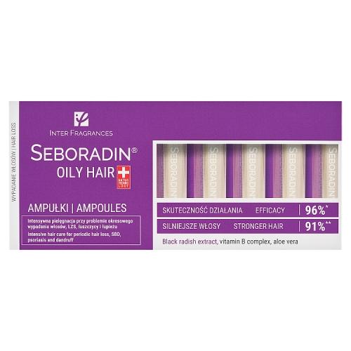 Miniaturka artykułu - SEBORADIN OILY HAIR Ampułki - włosy przetłuszczające się i skłonne do wypadania, 14 x 5,5 ml