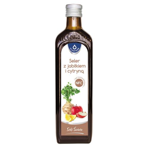 Miniaturka artykułu - OLEOFARM Seler z jabłkiem i cytryną sok, 490ml