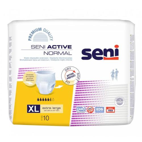 Miniaturka artykułu - SENI ACTIVE NORMAL X-LARGE Elastyczne majtki chłonne, 10 sztuk