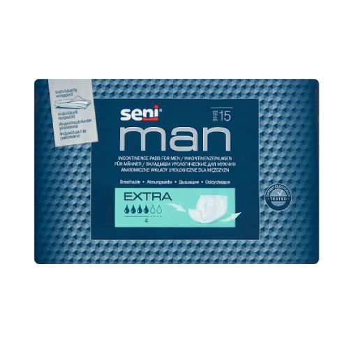 Miniaturka artykułu - SENI MAN Extra, 15 szt. - Anatomiczne wkłady urologiczne dla mężczyzn (5%)