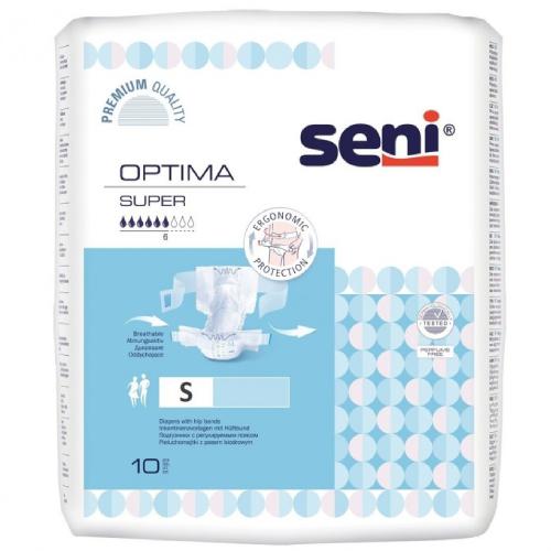 Miniaturka artykułu - SENI OPTIMA SUPER SMALL Pieluchomajtki z pasem biodrowym, 10 sztuk