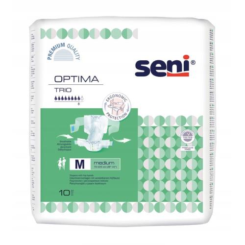 Miniaturka artykułu - SENI OPTIMA TRIO MEDIUM Pieluchomajtki z pasem biodrowym, 10 sztuk