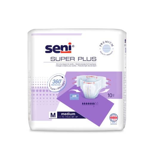 Miniaturka artykułu - SENI SUPER PLUS  Pieluchomajtki dla dorosłych Medium M, 10szt.
