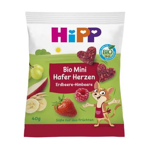 Miniaturka artykułu - HiPP BIO Serduszka owsiane truskawki-maliny dla dzieci po 3. roku, 40 g