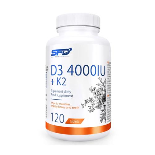 Miniaturka artykułu - SFD Witamina D3 4000IU + Witamina K2, 120 tabl.