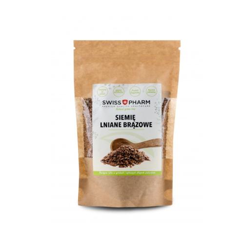 Miniaturka artykułu - Swiss+Pharm Siemię Lniane Brązowe, 250g