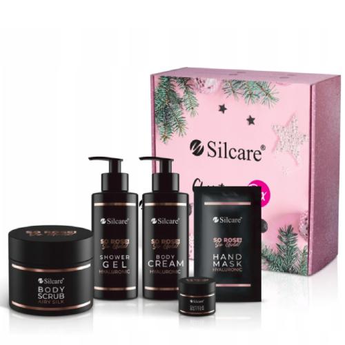 Miniaturka artykułu - SILCARE Christmas Box Maxi zestaw do pielęgnacji ciała : żel, 250ml + peeling, 300ml + balsam, 250ml + masełko, 10g + maska, 10g