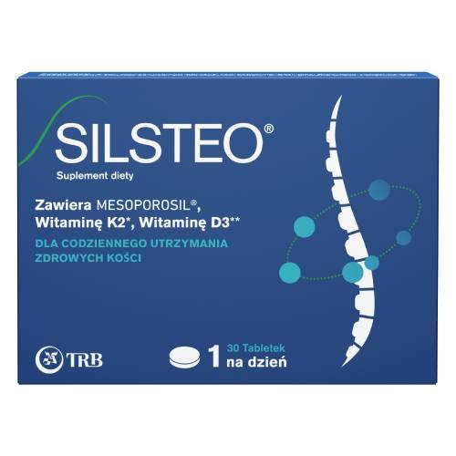 Miniaturka artykułu - Silsteo, 30 tabl. - suplement diety z krzemem, witaminą D i witaminą K