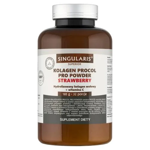Miniaturka artykułu - Singularis Kolagen Procol Pro Powder Superior Strawberry, 185 g