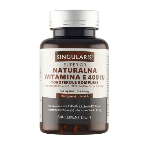 Miniaturka artykułu - SINGULARIS Naturalna Witamina E Superior 400IU, 120 kapsułek
