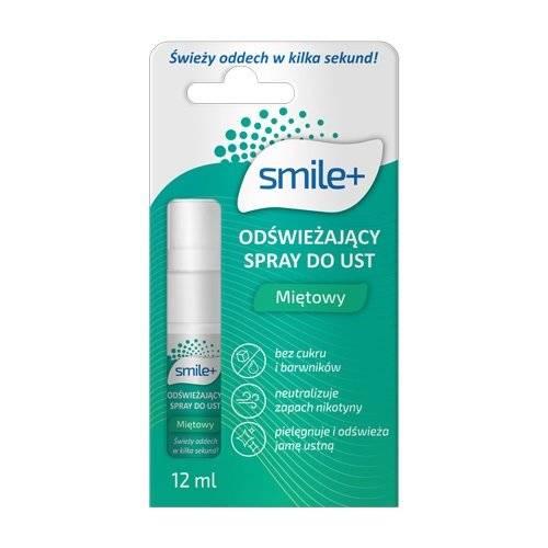 Miniaturka artykułu - Smile+ Odświeżający spray do ust miętowy, 12 ml - spray na nieświeży oddech