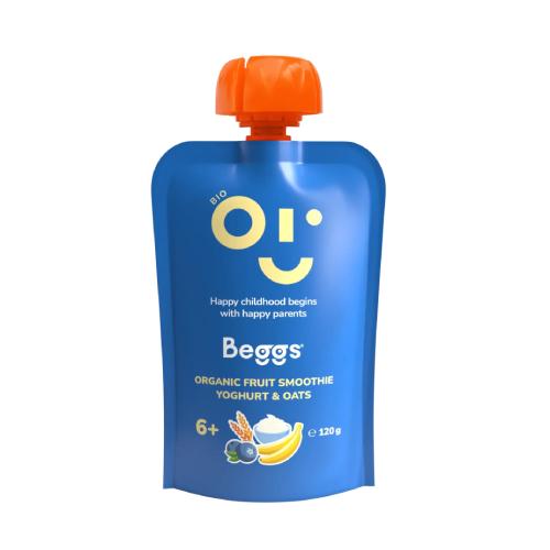 Miniaturka artykułu - Beggs BIO Smoothie z owocem, jogurtem i płatkami owsianymi 6+, 120g