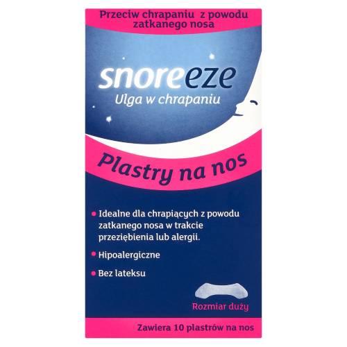 Miniaturka artykułu - Snoreeze Ulga w chrapaniu Plastry na nos, rozmiar duży, 10 szt.