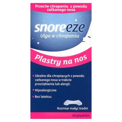 Miniaturka artykułu - Snoreeze Ulga w chrapaniu Plastry na nos, rozmiar mały / średni, 10 szt.