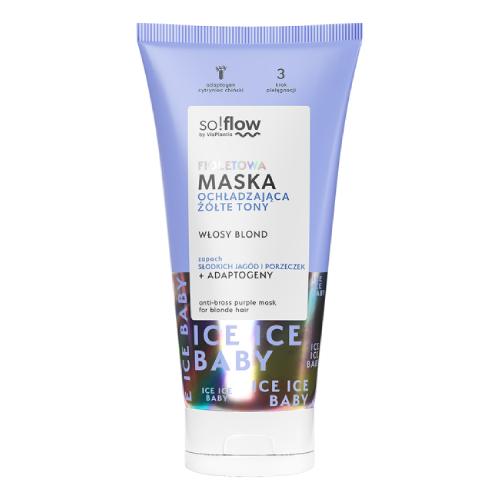 Miniaturka artykułu - so!flow by Vis Plantis Fioletowa maska ochładzająca ż&oacute;łte tony do włos&oacute;w blond, 200ml
