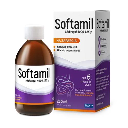 Miniaturka artykułu - Softamil Makrogol 4000 roztw&oacute;r doustny o smaku brzoskwiniowym, 250 ml