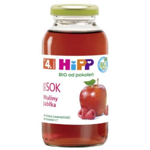 Miniaturka artykułu - HiPP Sok Maliny Jabłka Bio, 200 ml