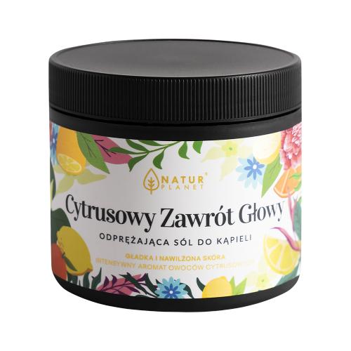Miniaturka artykułu - NaturPlanet Odprężająca s&oacute;l do kąpieli Cytrusowy Zawr&oacute;t Głowy, 400 g