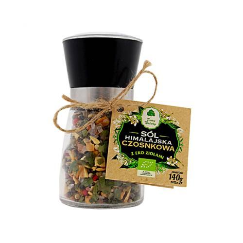 Miniaturka artykułu - S&oacute;l himalajska czosnkowa z ziołami - 140g DARY NATURY